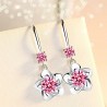 Crystal flowers - hook earrings - 925 sterling silverEarrings