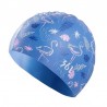 Flowers / flamingo - silicone swimming cap - long hair protection