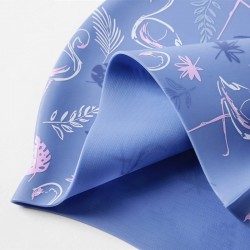 Flowers / flamingo - silicone swimming cap - long hair protection