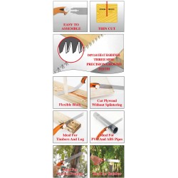 Dentes de 3 bordas - serra de mão - para jardim / poda / madeira / PVC / corte de plástico