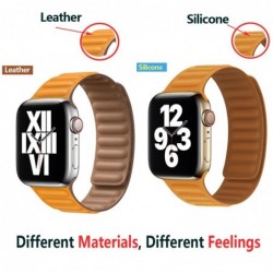 Apple watch - silicone / leather magnetic strap - 38mm - 42mm