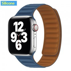 Apple watch - silicone / leather magnetic strap - 38mm - 42mm