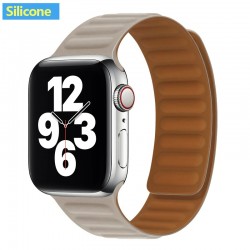 Apple watch - silicone / leather magnetic strap - 38mm - 42mm