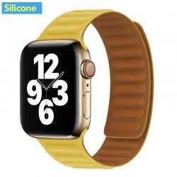 Apple watch - silicone / leather magnetic strap - 38mm - 42mm