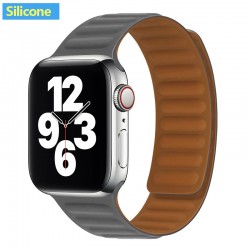 Apple watch - silicone / leather magnetic strap - 38mm - 42mm