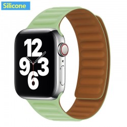 Apple watch - silicone / leather magnetic strap - 38mm - 42mm