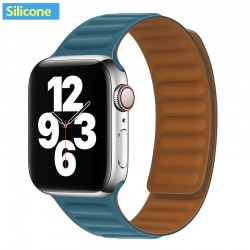 Apple watch - silicone / leather magnetic strap - 38mm - 42mm