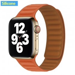 Apple watch - silicone / leather magnetic strap - 38mm - 42mm