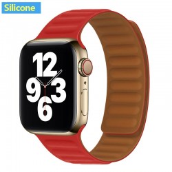 Apple watch - silicone / leather magnetic strap - 38mm - 42mm