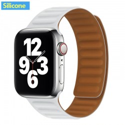 Apple watch - silicone / leather magnetic strap - 38mm - 42mm