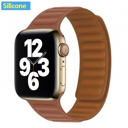 Apple watch - silicone / leather magnetic strap - 38mm - 42mm