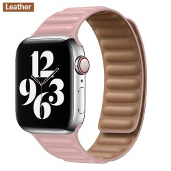Apple watch - silicone / leather magnetic strap - 38mm - 42mm