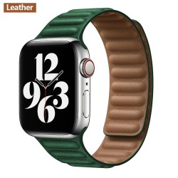 Apple watch - silicone / leather magnetic strap - 38mm - 42mm