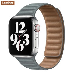 Apple watch - silicone / leather magnetic strap - 38mm - 42mm
