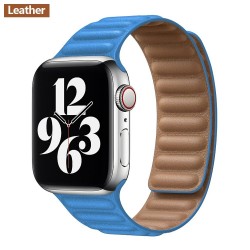 Apple watch - silicone / leather magnetic strap - 38mm - 42mm