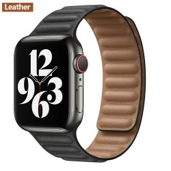 Apple watch - silicone / leather magnetic strap - 38mm - 42mm
