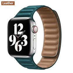 Apple watch - silicone / leather magnetic strap - 38mm - 42mm