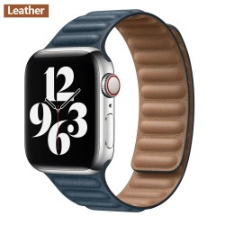 Apple watch - silicone / leather magnetic strap - 38mm - 42mm