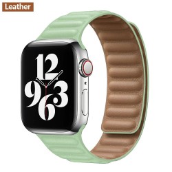 Apple watch - silicone / leather magnetic strap - 38mm - 42mm