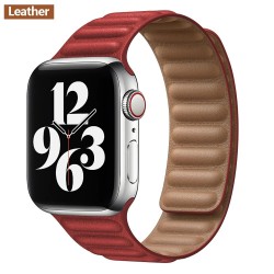 Apple watch - silicone / leather magnetic strap - 38mm - 42mm