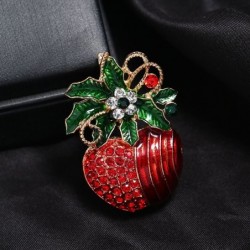 Red flower / apple - crystal brooch