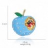 Blue bitten apple with crystals - brooch