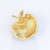 Blue bitten apple with crystals - brooch
