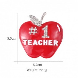 Number 1 Teacher / apple - crystal brooch