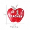 Number 1 Teacher / apple - crystal brooch