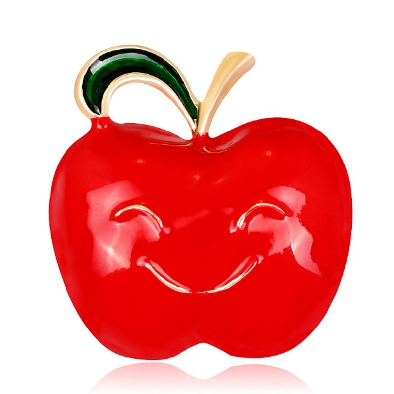 Apple with a smiling face - broochBrooches