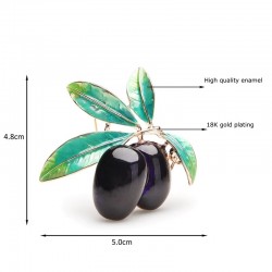 Double olives with a leaf - brooch