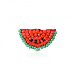 Beaded watermelon - acrylic brooch