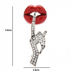 Crystal hand with red lips - sexy brooch