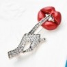 Crystal hand with red lips - sexy brooch