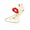 Sexy red lips with hand - brooch