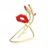 Sexy red lips with hand - brooch