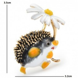 Hedgehog with a flower - brooch