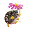 Hedgehog with a flower - brooch
