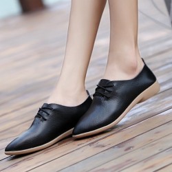 Soft moccasins - flat shoes with laces - genuine leatherBoots