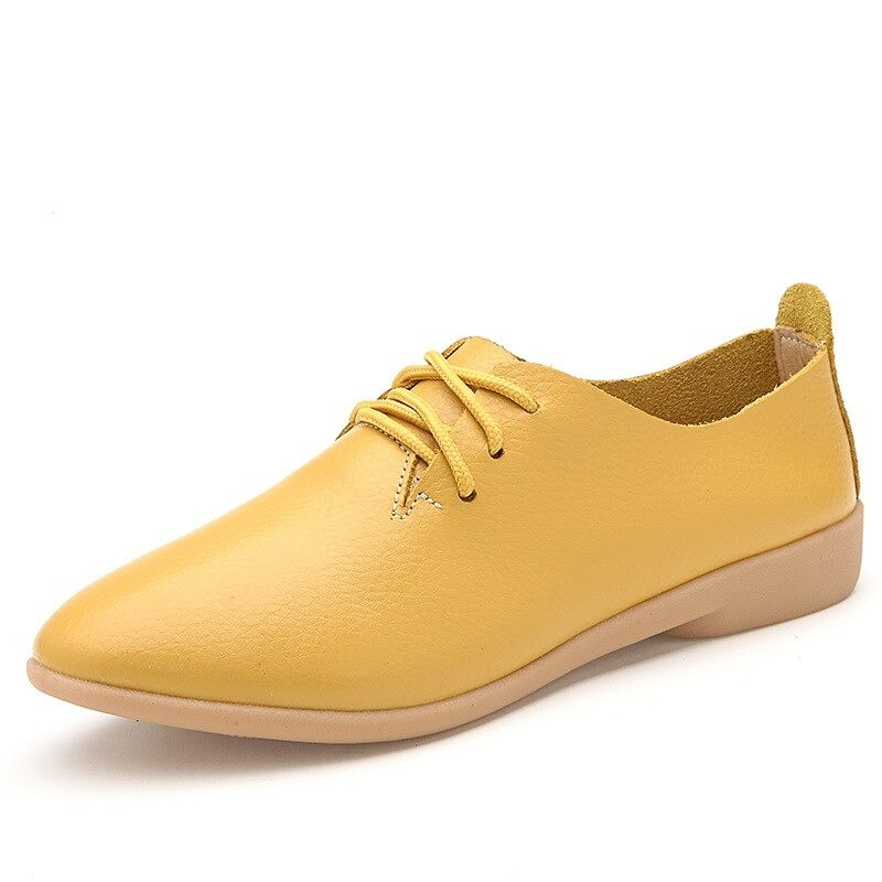 Soft moccasins - flat shoes with laces - genuine leatherBoots