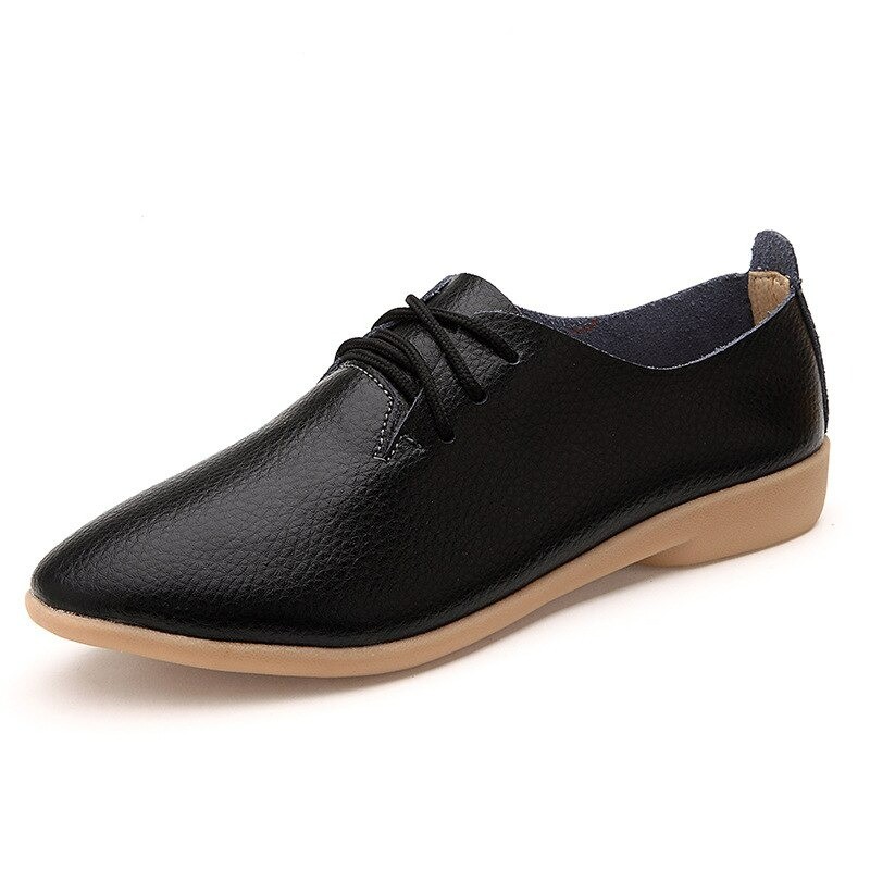 Soft moccasins - flat shoes with laces - genuine leatherBoots