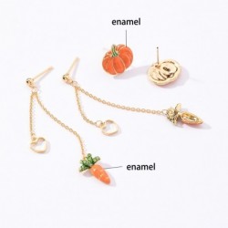 Pumpkin / carrot - long / stud long earringsEarrings