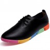 Flat shoes with rainbow sole - with laces - genuine leatherBoots
