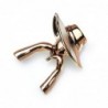 Lady figure wearing hat - brooch