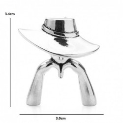 Lady figure wearing hat - brooch