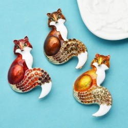 Crystal fox - brooch