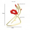 Sexy red lips with hand - brooch
