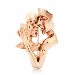 Kissing couple lovers - alloy broochBrooches