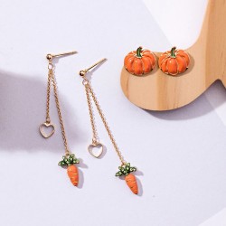 Pumpkin / carrot - long / stud long earringsEarrings