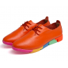 Flat shoes with rainbow sole - with laces - genuine leather